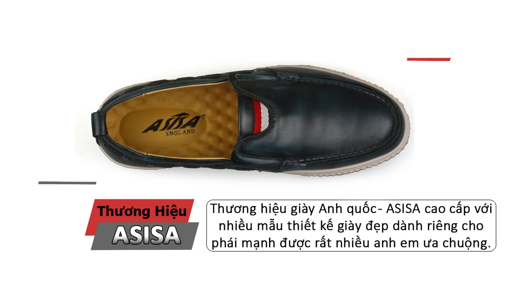 Giày lười nam nhập khẩu Anh quốc ASISA